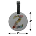 thumbnail image 6 of Letter Z Floral Monogram Initial Round Leather Luggage Card Suitcase Carry-On ID Tag, 6 of 8