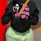 thumbnail image 1 of Ghost Phone Call Print Kangaroo Pocket Hoodie, Sudadera Con Capucha De Manga Larga Casual Con Cordón, Ropa De Mujer, 1 of 4