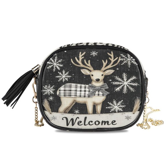 Womens Casual Chain Shoulder Bag Simple style Deer with Bowknot Crossbody Bag