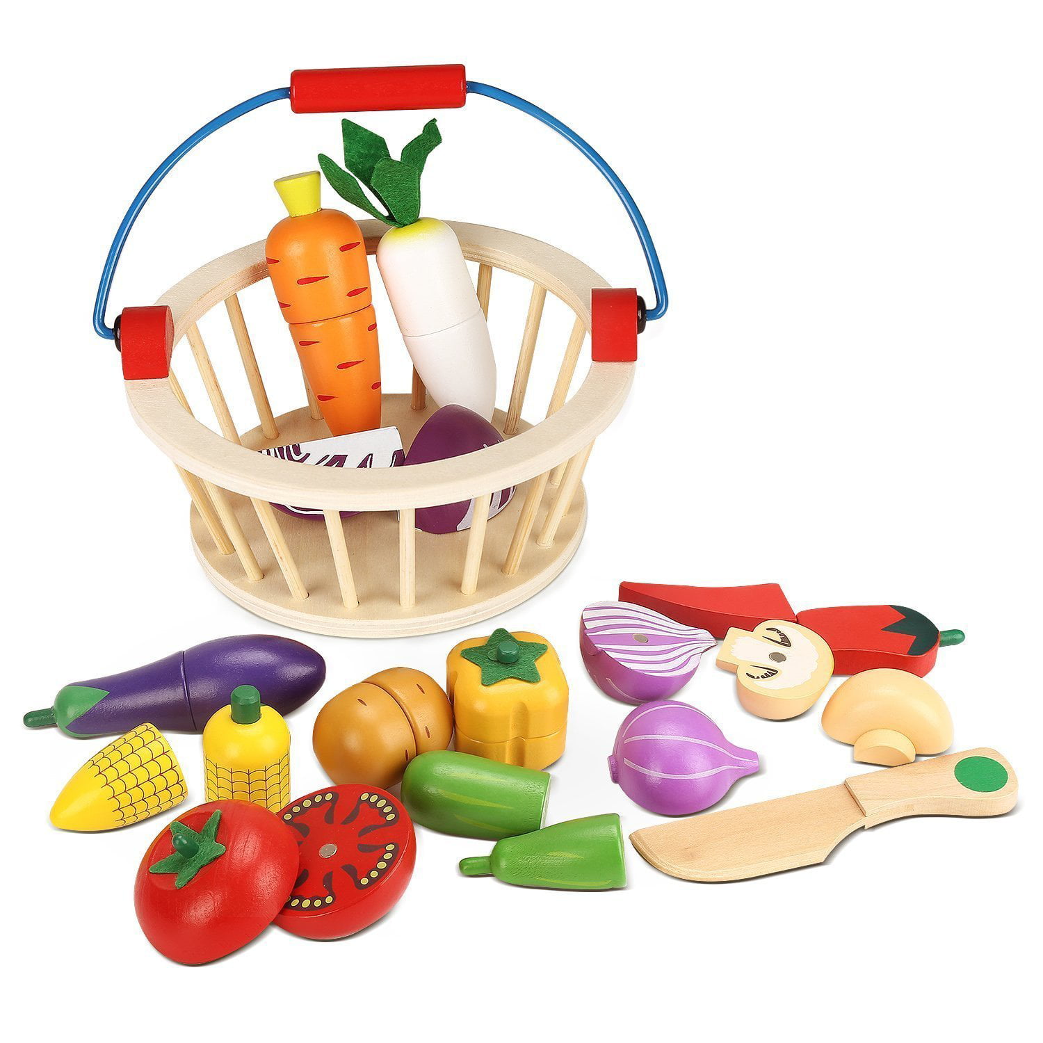Wooden Magnet Food Cutting Fruit Vegetable Food Play Toy Kids Christmas Gift 