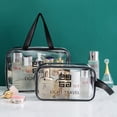 thumbnail image 2 of Bolsa de lavado portátil de gran capacidad, bolsa de almacenamiento de cosméticos impermeable de PVC transparente de viaje portátil para mujer, 2 of 6