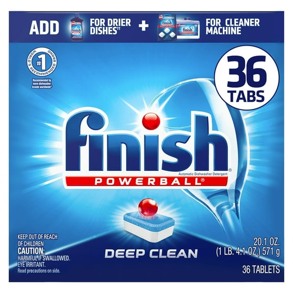 Finish All in 1 Powerball 36ct, Deep Clean, Fresh Scent, Dishwasher Detergent Tablets