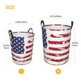 thumbnail image 5 of LNWH Laundry Basket, Abstract Red US Stars Flags Pattern Foldable Laundry Hamper With Handles Waterproof, Small, 5 of 8