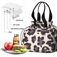 thumbnail image 4 of Beige and Black Of Leopard Print Drawstring Lunch Bag Women - Drawstring Lunch Bag Insulated for Work Office - Stain-Resistant Large Lunchbags for Women with Multi-Pockets, 4 of 6