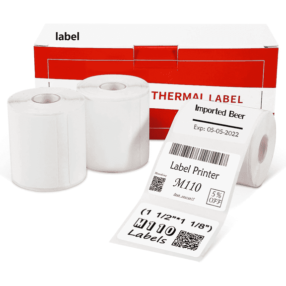 Phomemo M110 Labels, M110/M220/M221/M120/M200 Thermal Labels 1.57" x 1.18"(40mmx30mm), M110 Labels Self-Adhesive Label, 230 Labels/Roll, 3 Rolls
