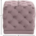 thumbnail image 3 of Meridian Furniture Stella Pink Velvet Ottoman/Stool, 3 of 4