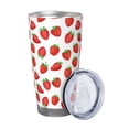 thumbnail image 2 of Lsque Strawberries Pattern 20oz Car Cup with Lid and Straw, Insulated Coffee Cup with Straw Topper, Spill Proof Travel Coffee Mug, Stainless Steel Tumble-Without Straw, 2 of 8