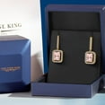 thumbnail image 5 of Gem Stone King 4.96 Ct Octagon Peach Simulated Morganite 18K Yellow Gold Plated Silver Earrings, 5 of 6