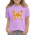 thumbnail image 4 of Juslio Girls Bow Shirts Casual Short Sleeved Tops, Comfortable Breathable Crew Neck T Shirts Sizes 2-18, 4 of 9