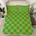 thumbnail image 2 of jejeloiu Green Brown Buffalo Bed Sheets,Modern Abstract Geometric King Sheets,Classic Checkered Sheet Set For Boys Kids,Luxury Bedroom Decor,4pcs, 2 of 7