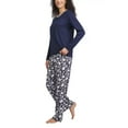 thumbnail image 2 of Lands' End Women's 2-Piece Knit Pajama Long Sleeve T-Shirt and Pants Set (Navy, M), 2 of 4