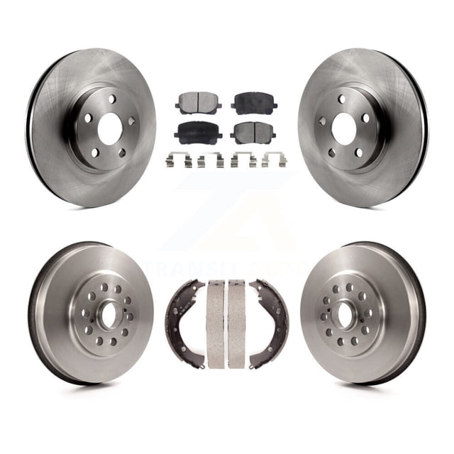Transit Auto Front Rear Disc Brake Rotors Semi-Metallic Pads and Drum Kit for Car 2003-2006 Toyota Matrix Pontiac Vibe AWD K8F-103269