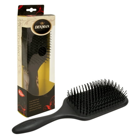 Denman Large Cushioned Paddle Hair Brush D83S, BLACK, (Best Paddle Brush For Black Hair)