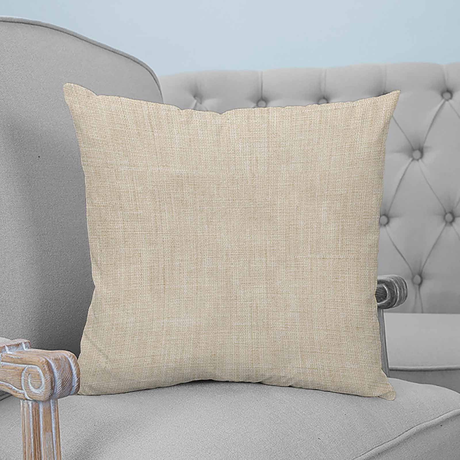 Cream 24x24 Pillow Covers Set of 2, Farmhouse Burlap Solid Beige Color Modern Linen Texture Throw Pillow Covers Decorative Couch Cushion Case, Microfiber Square Pillowcases for Bedroom Living Room
