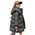 thumbnail image 2 of NAISIBABY Girls Puffer Coat, Windproof Hooded Zip Up Thicken Warm Winter Padded Quilted Outerwear Black 5T, 2 of 9