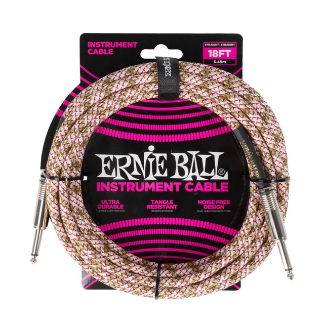 Cable para Instrumentos Ernie Ball Emerald Argyle trenzado recto a recto 5,5 m