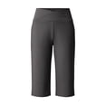 thumbnail image 4 of ADSSDQ Women's Bermuda Long Shorts High Waisted Knee Length Shorts Summer Athletic Running Shorts with Pockets Dark Gray M, 4 of 7