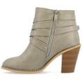 thumbnail image 3 of Journee Womens Strap Inside Zip Stacked Heel Booties, Widths Available, 3 of 10