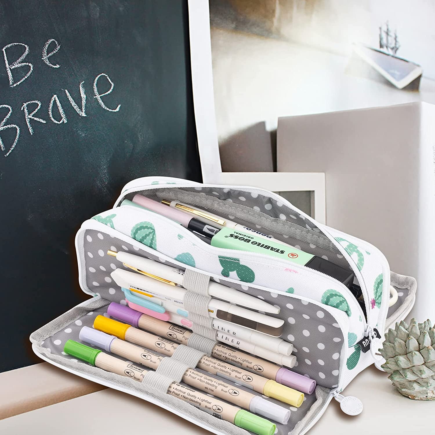 Generic ANGOO Pencil Cases Big Capacity Pencil Bag Pouch Box for