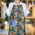 thumbnail image 6 of Multicolor Bigfoot and Text Pattern Apron-Garden Aprons for Women with Pockets-Cotton Linen Waterproof Kitchen Cooking Gardening Aprons Adjustable for Kitchen,Cooking,BBQ and Salon 33x27 Inch, 6 of 7