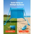 thumbnail image 5 of VEVOR Beach Tent Sun Shelter, UPF50+ Sun Protection, 6.6 ft Tall, 7.5x7.5 ft, Easy Pop Up Beach Canopy with Sandbags, Stability Poles, Sand Shovels, Portable Shade for Family Outings, Camping,Fishing, 5 of 9