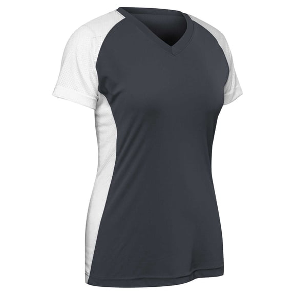 Champro Infinite V-Neck Short Sleeve Softball Jersey Women's Graphite