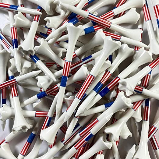 2 3/4" Pride Performance American Flag USA Golf Tees, White, 100 Count Bag