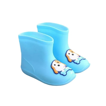

Lacyhop Children Rubber Boots Cartoon Rain Boot Removable Lining Waterproof Booties Wet Weather Breathable Garden Shoes Lightweight Wide Calf Rainboot Blue Dog 9C