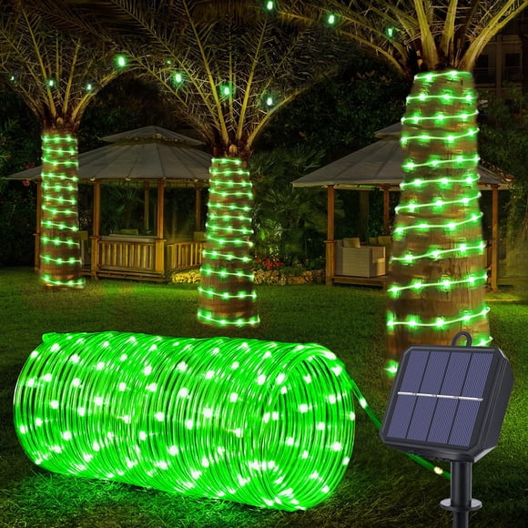 Luces solares tipo cuerda Jnaurb, 66 pies, 200 LED, impermeables, color verde