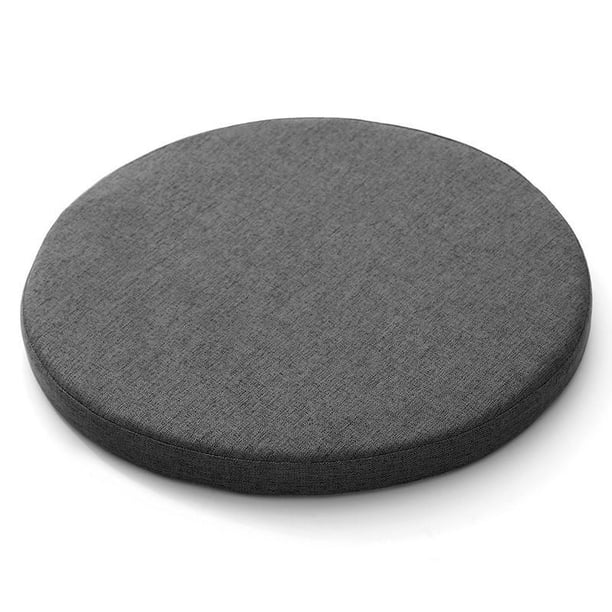 Nvzi Cojín redondo suave para silla de comedor, cocina, oficina, dormitorio, cojín antideslizante para silla y cojín para asiento de 16 pulgadas, gris oscuro