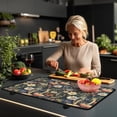 thumbnail image 3 of Renewold Electric Stove Cover Glass Stove Top Cover Heat Resistant Anti-slip Stovetop Protector Cover Cooktop Mat Extra Counter Space Extra Large, Mushroom Dragonfly Floral, 3 of 7