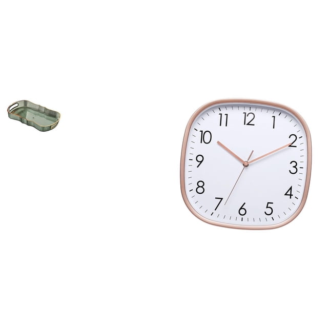 Elegante Bandeja De Desayuno Con Diseño De Reloj De Pared Digital Para Una Práctica Decoración De Comedor Y Gimnasio De Estilo Rústico, Almacenamiento De Arte Silencioso.