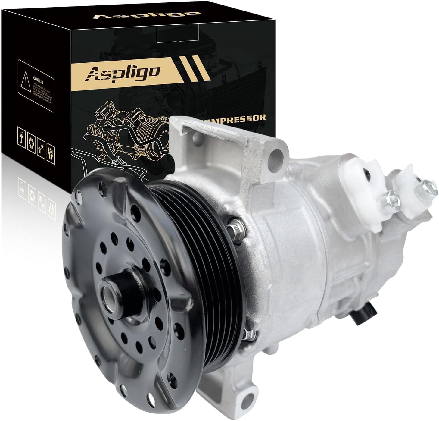 AC Compressor with A/C Clutch for Jeep Compass/Patriot (2.0L/2.4L 2007-2008) & Dodge Caliber (1.8L/2.0L/2.4L 2007-2008) | CO 11023C, Replaces 98395, 5058228AE