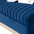 thumbnail image 5 of 2 Piece Sofa Set with 4 Pillows, Modern Tufted Velvet Upholstered Loveseat Set, Comfy Leisure Couch for Living Room Apartment Office, Blue, 5 of 7