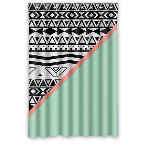 Mint green and black shower curtain deals