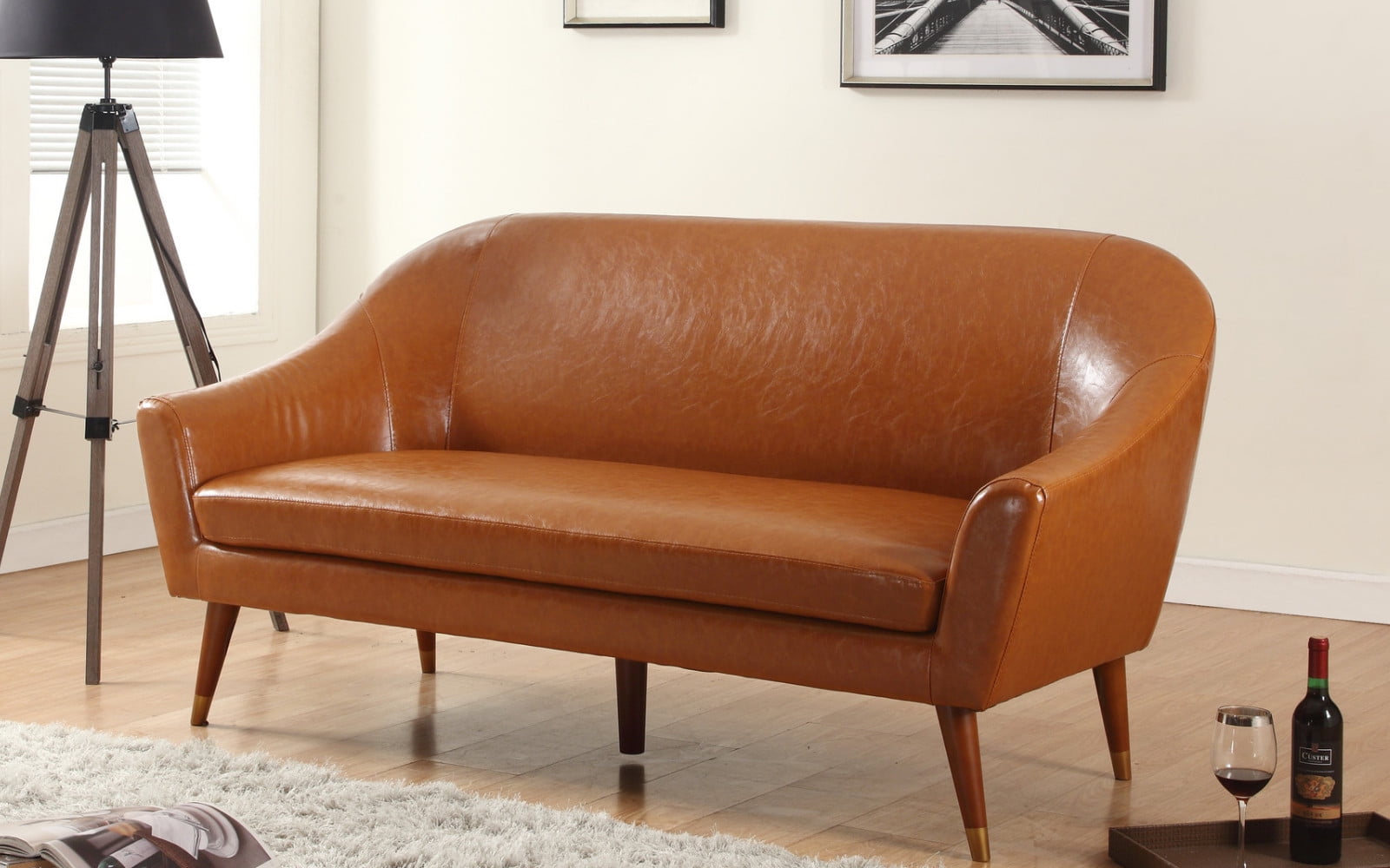 bonded leather living room sofa