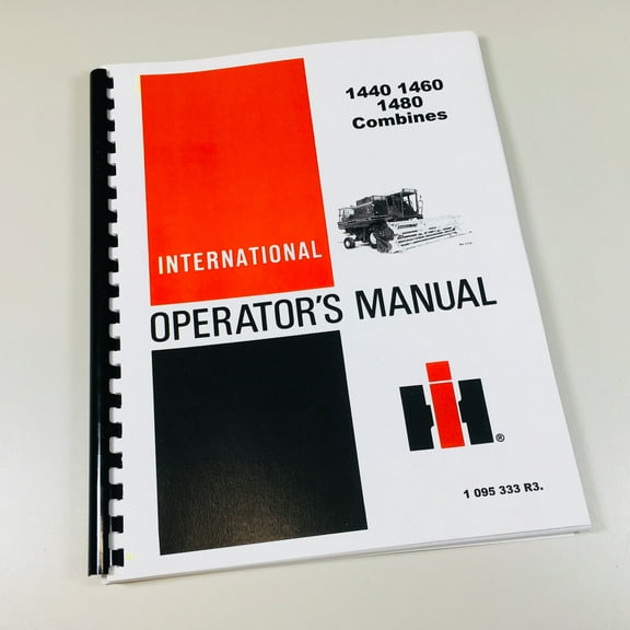 International 1440 1460 1480 Combine Operators Owners Maintenance Manual Shop