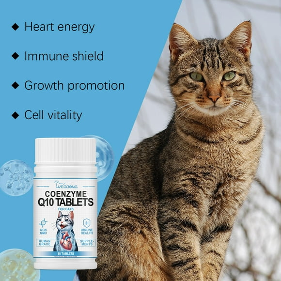 3pcs Cats Protect Health And Vitality With Coenzyme Tablets Coenzyme Q10 For Cats To Absorb Nutritional Supplements