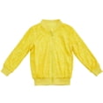 thumbnail image 3 of Staki Kids Jackets Girls Girls's' Sequin Bomb Jacket Shiny Set Long Sleeved Zipper Bright Color for Girls' Kid Birthday Concert Varsity Jacket(Yellow,3-4 Years), 3 of 6