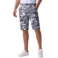 thumbnail image 4 of Pantalones cortos gráficos INSPIRE CHIC para hombres, verano retro, frente plano, bohemios, florales, 34, negro y blanco, 4 of 5
