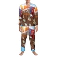 thumbnail image 4 of Bingfone Men'S Pajama Set 2 Piece Loungewear Pjs, Long Sleeve With Pajama Pants-Trip To London, 4 of 9