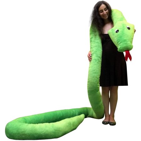 Big Plush American Made Giant Stuffed Snake 18 Feet Long Soft Green Serpent