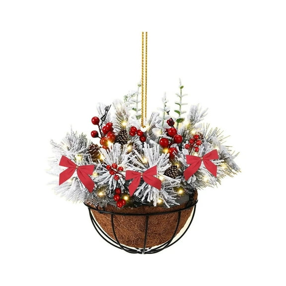 OAVQHLG3B Christmas Flower Basket Ornaments Christmas Tree Decoration Funny Farmhouse Rustic Vintage Ornaments Christmas Tabletop Decorations Gifts Toddler Ornaments for Christmas Tree