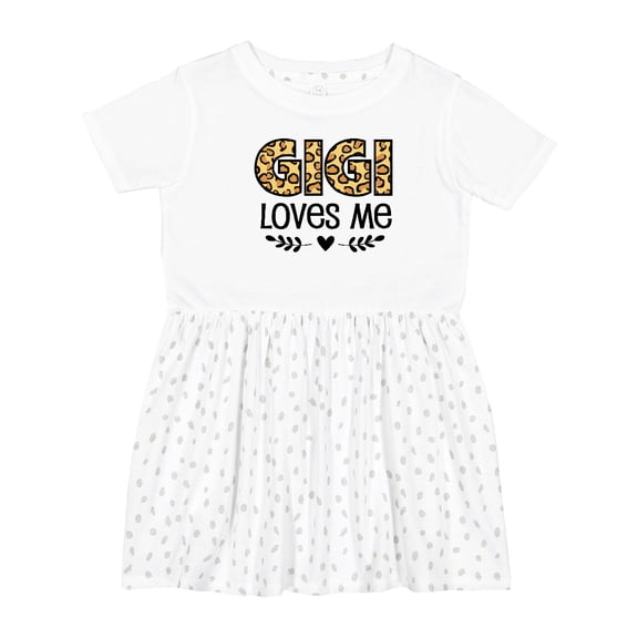 Inktastic Gigi Loves Me Grandchild Leopard Girls Toddler Dress