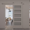 thumbnail image 1 of Wood & Hart 33" 5-Lite Frosted Pine Barn Door, 1 of 5