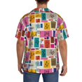 thumbnail image 3 of Uemuo Cute Doodles Pattern Cotton Linen Short Sleeve Shirts,Casual Lightweight Button Down Shirts,Vacation Beach Summer Tops-Large, 3 of 7
