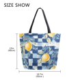 thumbnail image 5 of FORMRS Womens Canvas Tote Bag with Zipper Inner Pocket Shoulder Handbag, Retro Plaid Lemon, 5 of 7