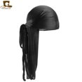 thumbnail image 4 of Solid Color Nylon Smooth Shiny Silky Du Rag Durag Headband Pirate Cap Unisex Hat, 4 of 5