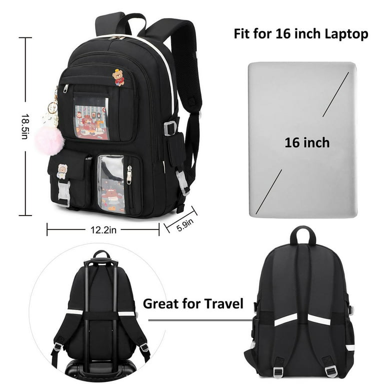 Hidds Laptop Backpacks 16 inch School Bag College Backpack Large Travel Daypack Kawaii Bookbags for Teens Girls Women StudentsPink, Girl's