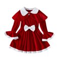thumbnail image 3 of RIJOPUTY Tween Girl Christmas Dress Girls Black Christmas Christmas Plaid Dress Red Corset Dress Dressup for 3 Year Old Girl Baby Girl Smocked, Red 12-18 Months, 3 of 9